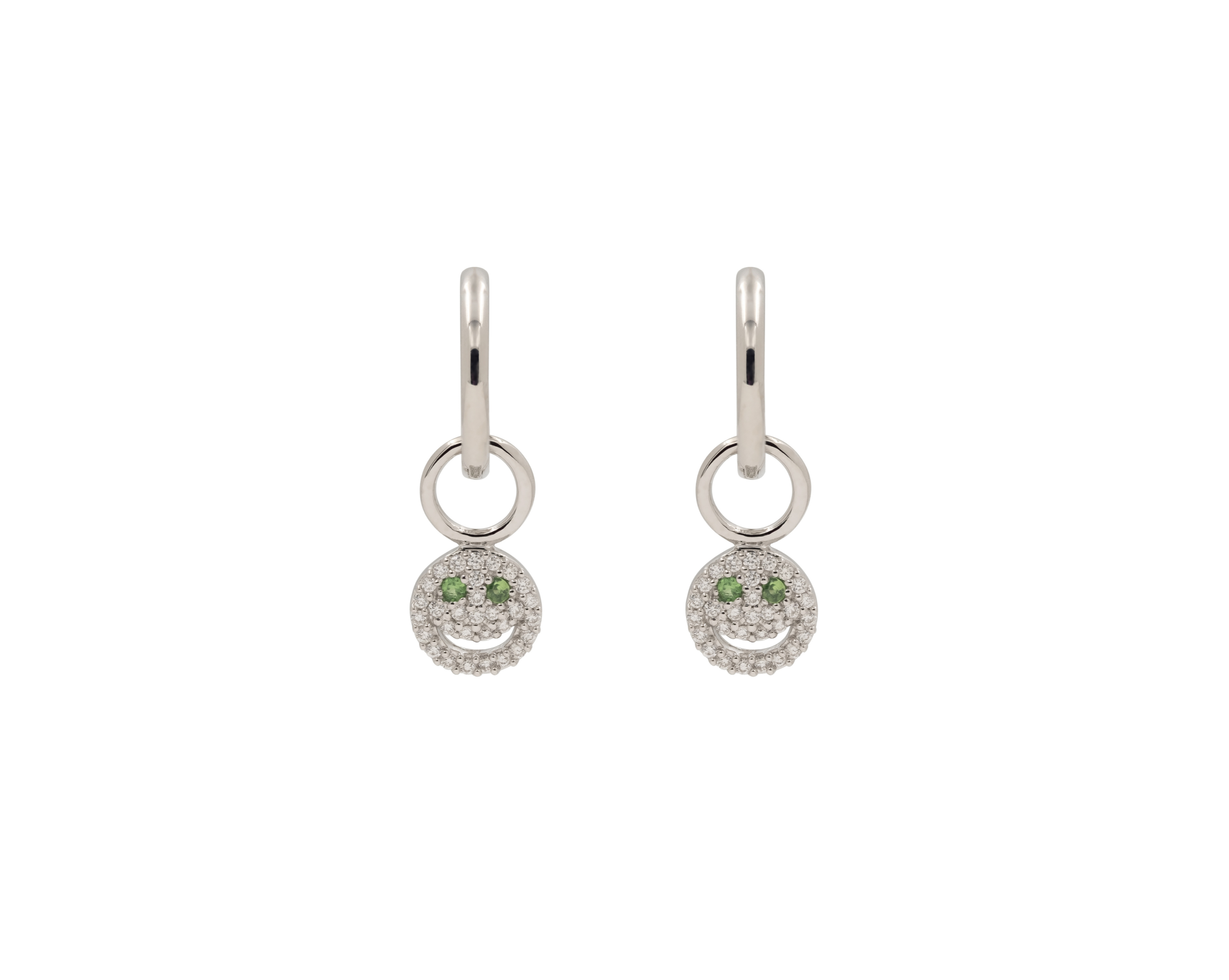 THE PAVÉ HAPPY FACE DROP EARRINGS - Main Image