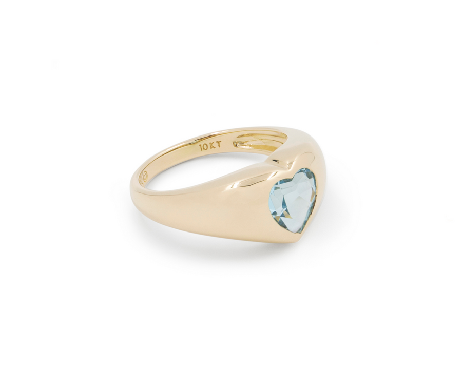 THE BEZEL HEART SIGNET RING