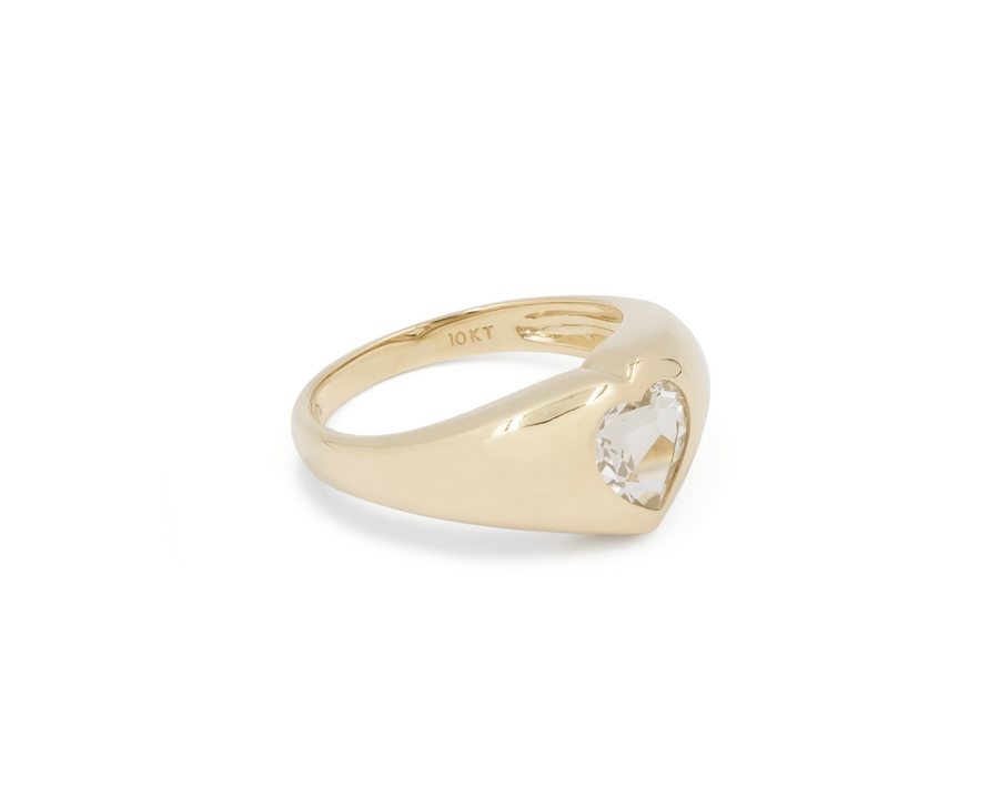 THE BEZEL HEART SIGNET RING