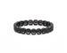 Black beaded bracelet on a white background