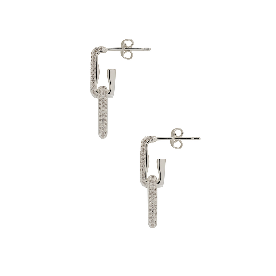 THE PAVÉ PAPERCLIP DROP EARRINGS