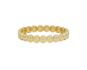 Gold smiley gemstone bracelet with mixed pastel smiley beads and hinged clasp