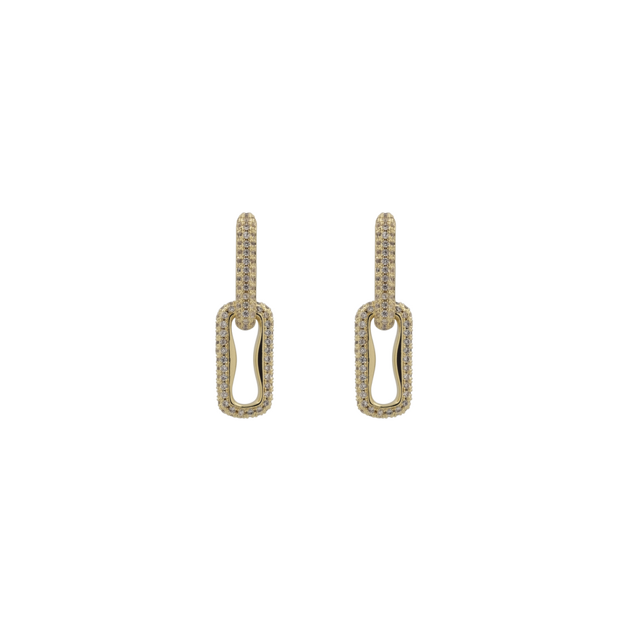 THE PAVÉ PAPERCLIP DROP EARRINGS