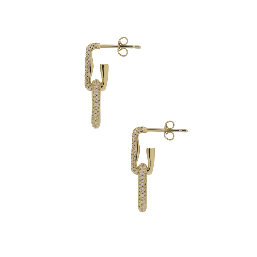 THE PAVÉ PAPERCLIP DROP EARRINGS