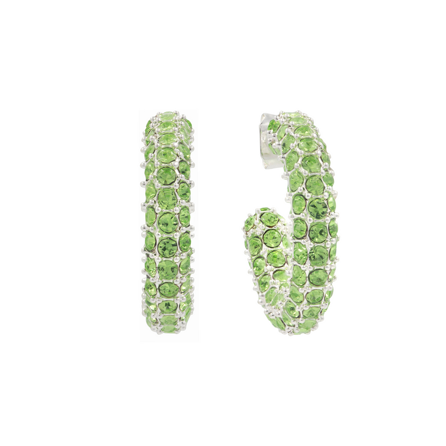 E038 'BOLD CRYSTAL HOOPS'