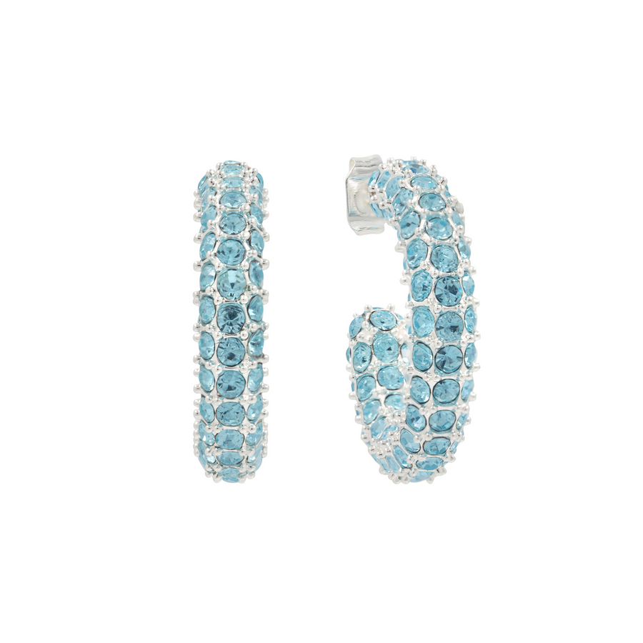 E038 'BOLD CRYSTAL HOOPS