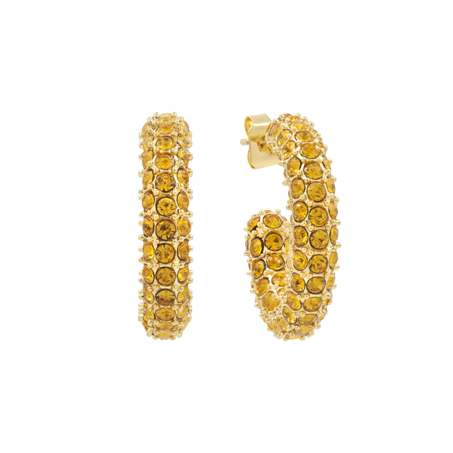 E038 'BOLD CRYSTAL HOOPS'
