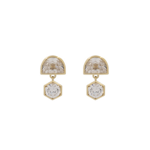 THE CRESCENT-ROUND DROP EARRINGS