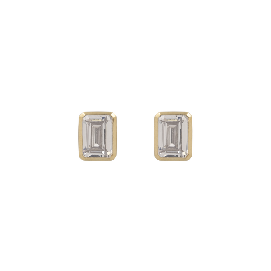 EMERALD BEZEL STUDS