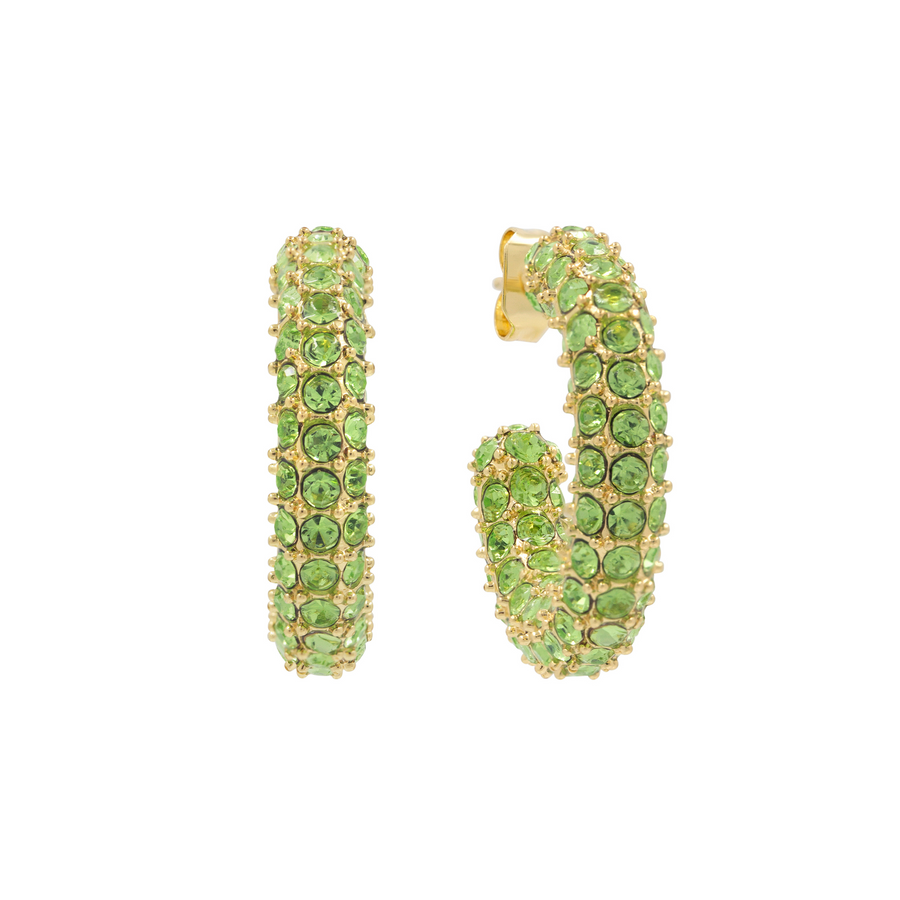 E038 'BOLD CRYSTAL HOOPS'