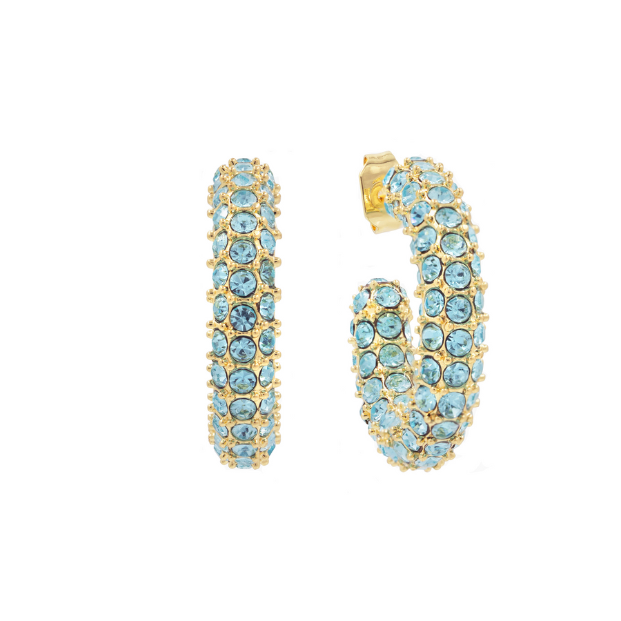 E038 'BOLD CRYSTAL HOOPS'