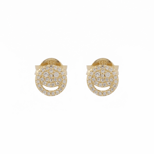 THE PAVÉ HAPPY FACE STUDS