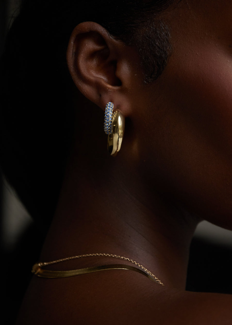 E038 'BOLD CRYSTAL HOOPS COLOURED CZ' – Lisa Gozlan