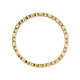 A gold-plated circular ring with a textured, segmented outer edge, shown against a plain white background.