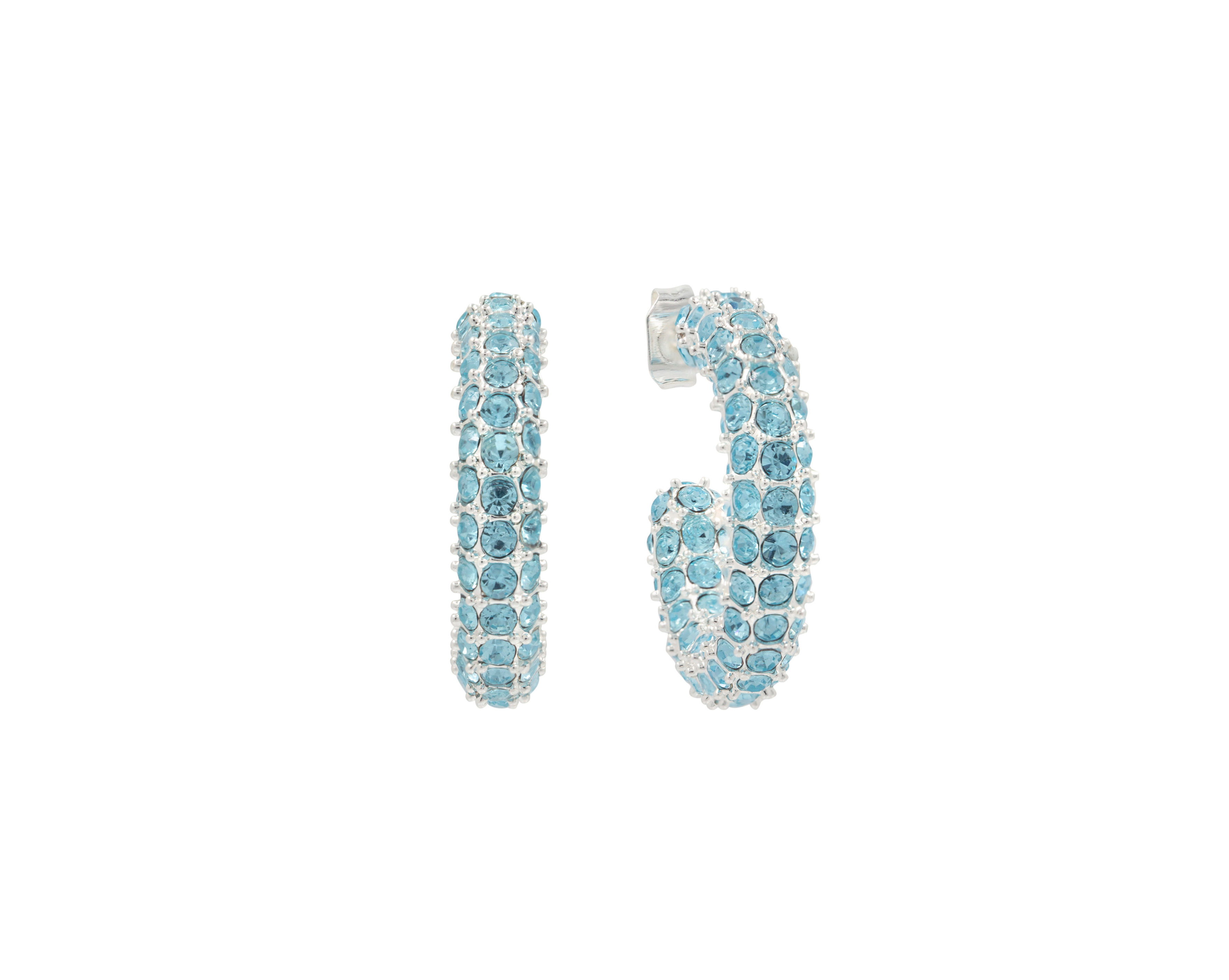 BOLD CRYSTAL HOOPS COLOURED CZ