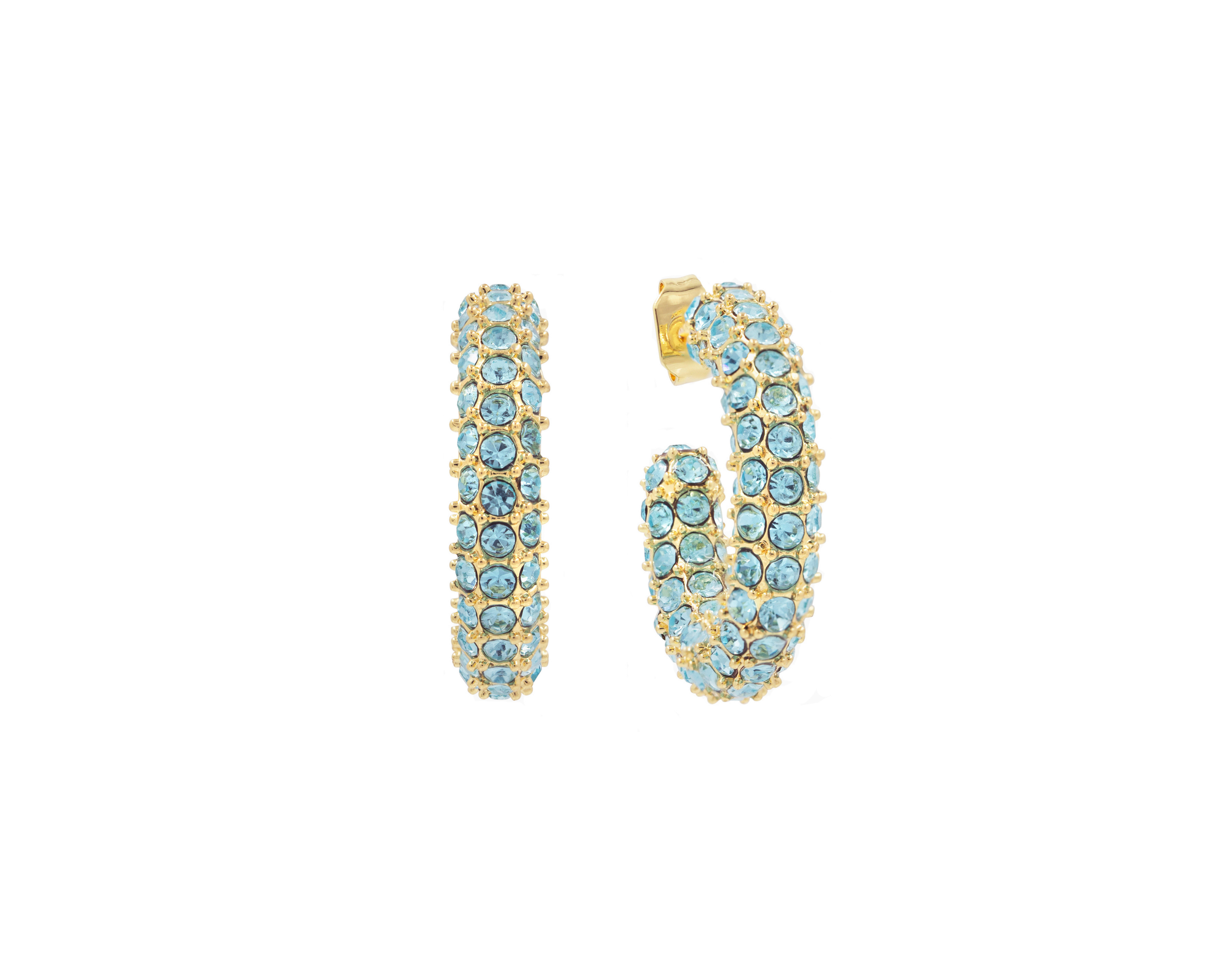 BOLD CRYSTAL HOOPS COLOURED CZ
