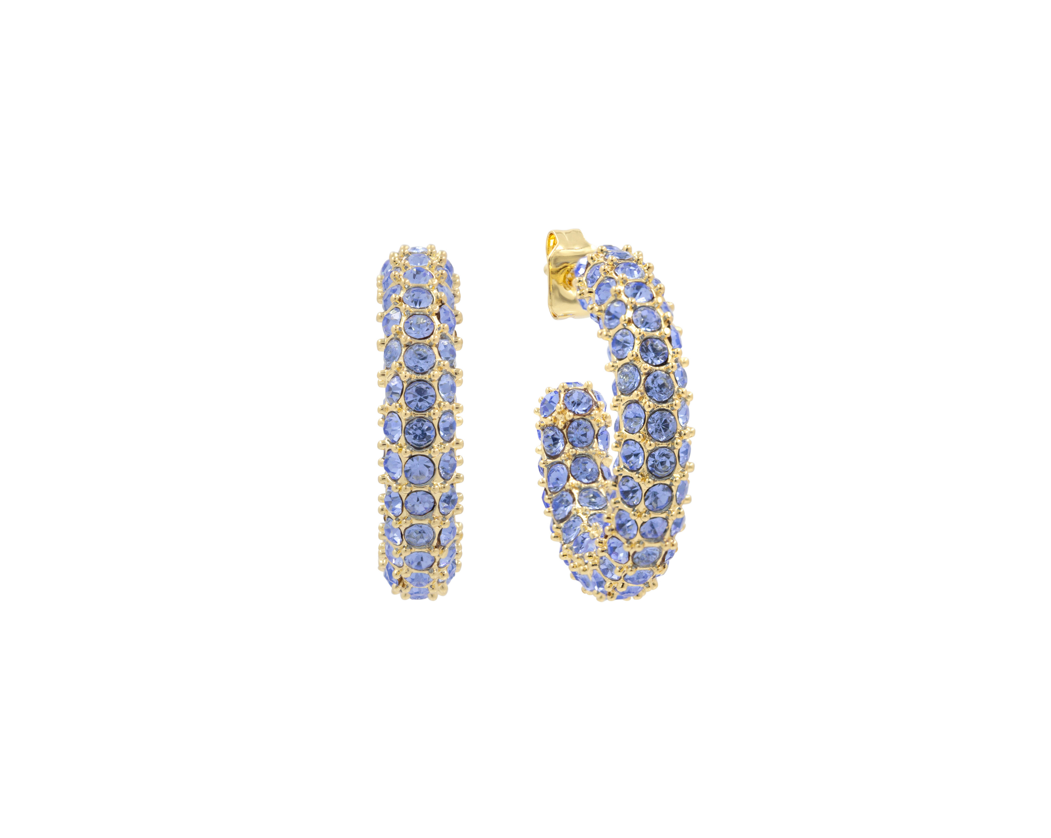 BOLD CRYSTAL HOOPS COLOURED CZ