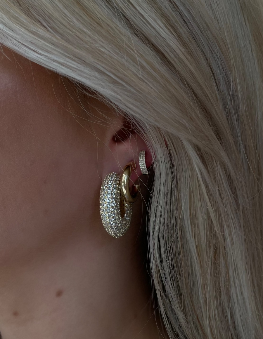 Gold pave hoops clearance