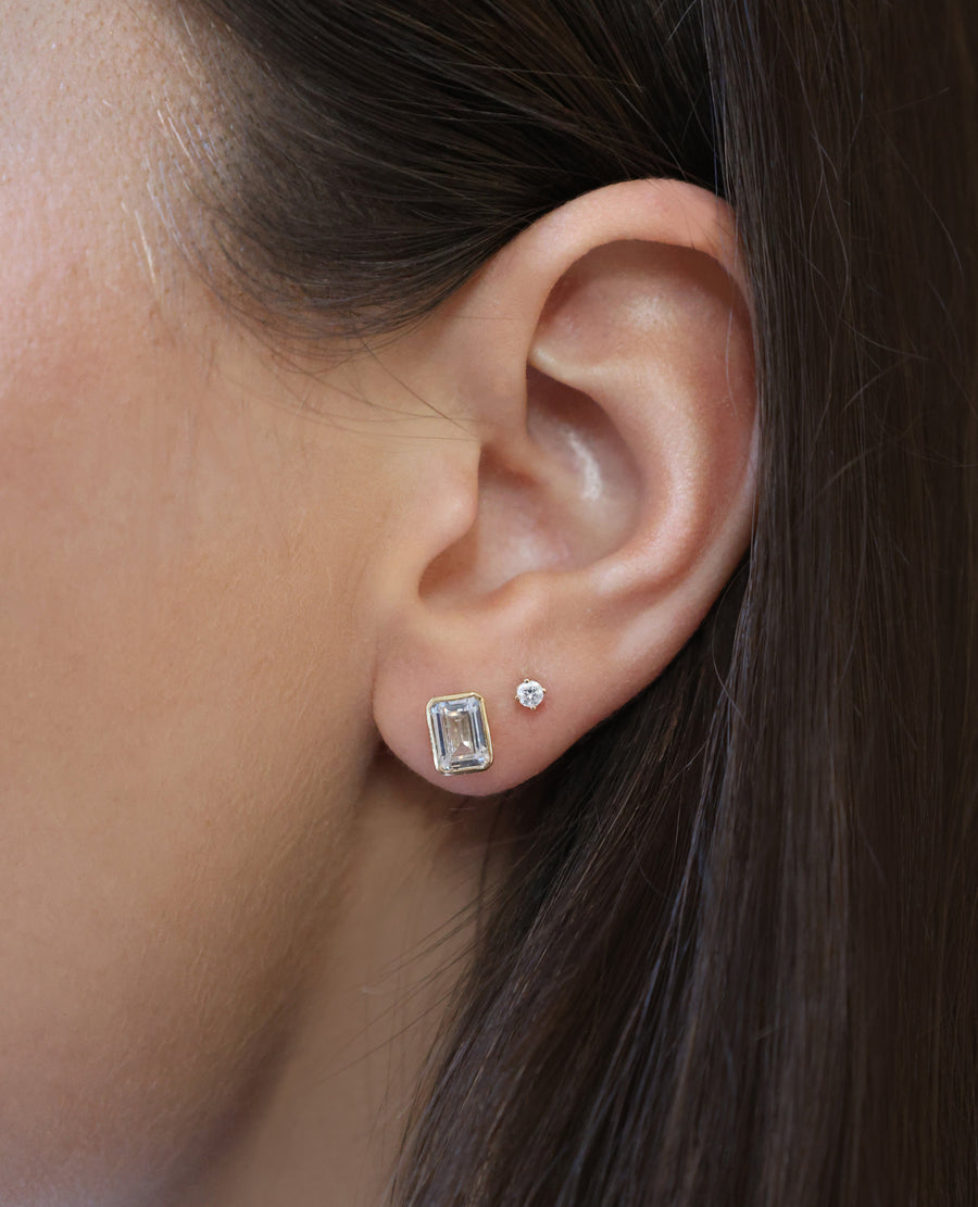EMERALD BEZEL STUDS