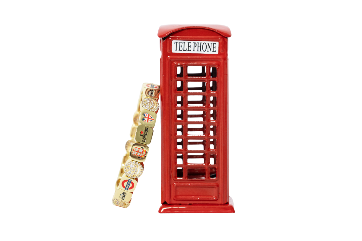 London charm bracelet with london telephone booth