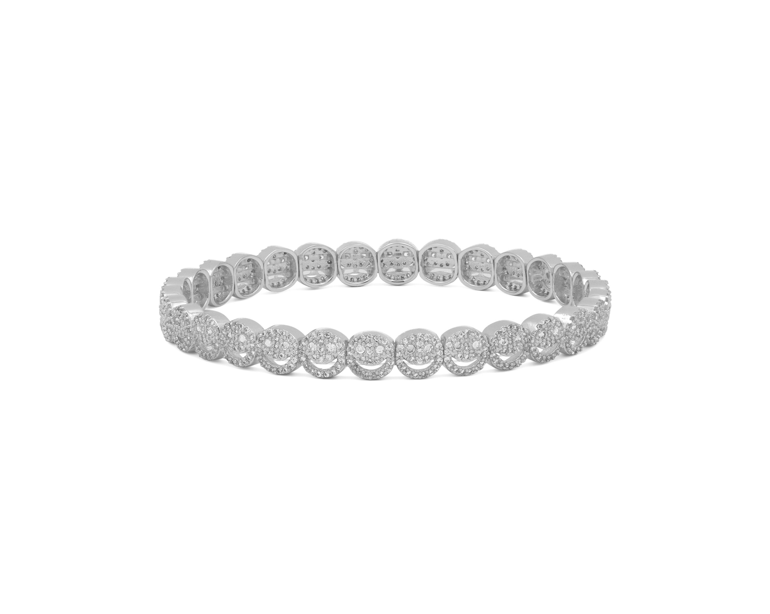 silver smiley face bracelet for women