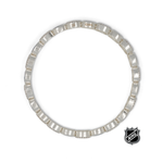 Silver-tone link bracelet with NHL logo charm near clasp area
