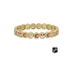 Gold-tone NHL charm bracelet with alternating logo medallions and glitter crystal round beads