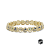 NHL bracelet with gold-tone round logo links