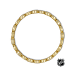Gold-tone link bracelet with small NHL logo charm at side