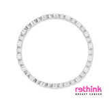 Silver tennis bracelet with heart-shaped link design