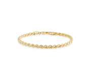 Gold vermeil mini rope chain bracelet with oval linked rope pattern