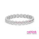 Silver pavé bracelet with rectangular stone-set links