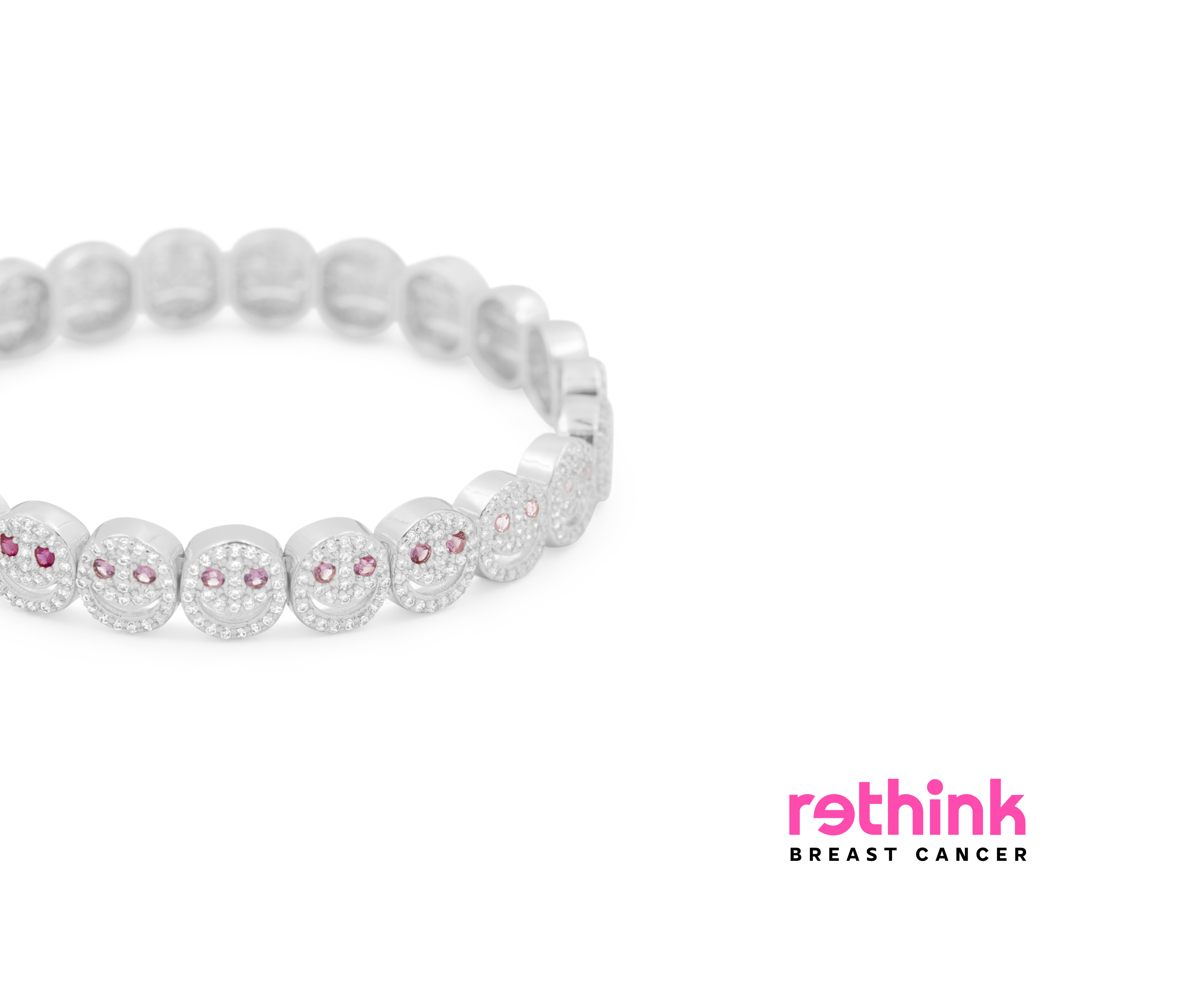 THE PAVÉ bracelet with clear pavé beads and pink stones