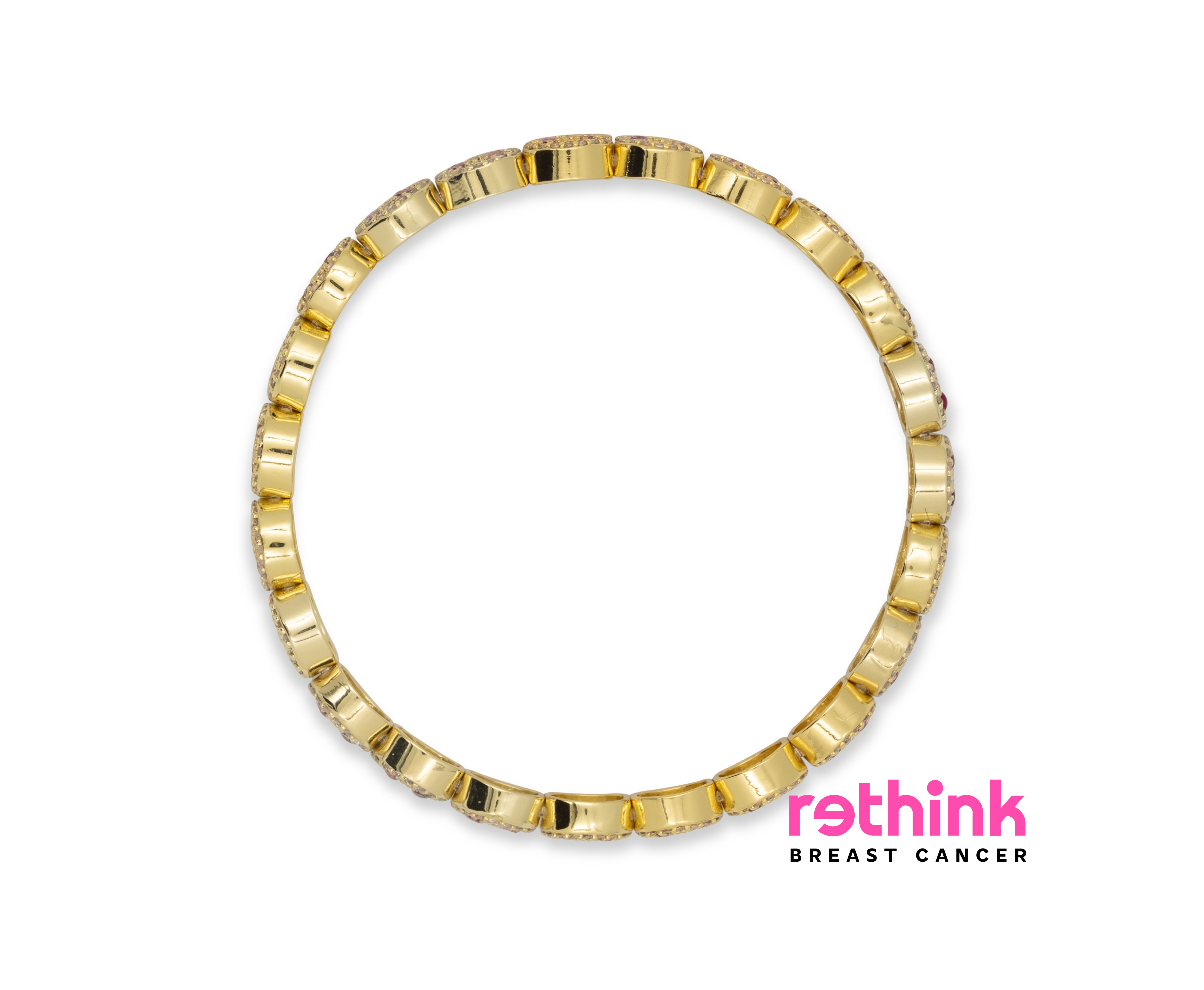 THE PAVÉ yellow gold pavé bracelet with round bezel-set stones