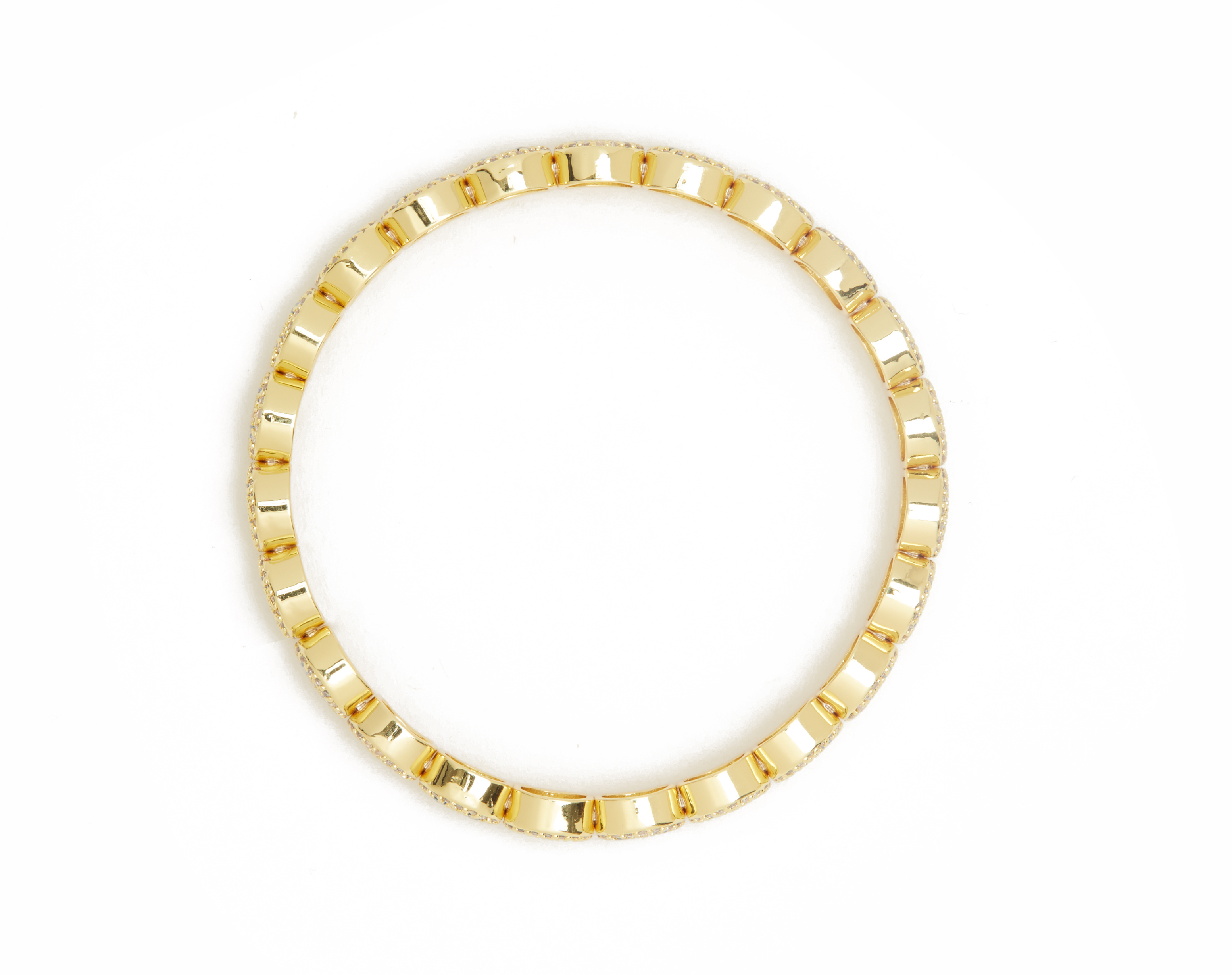 THE PAVÉ yellow gold bracelet with rectangular links