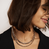 HOLLOW INDENTED PAPERCLIP NECKLACE