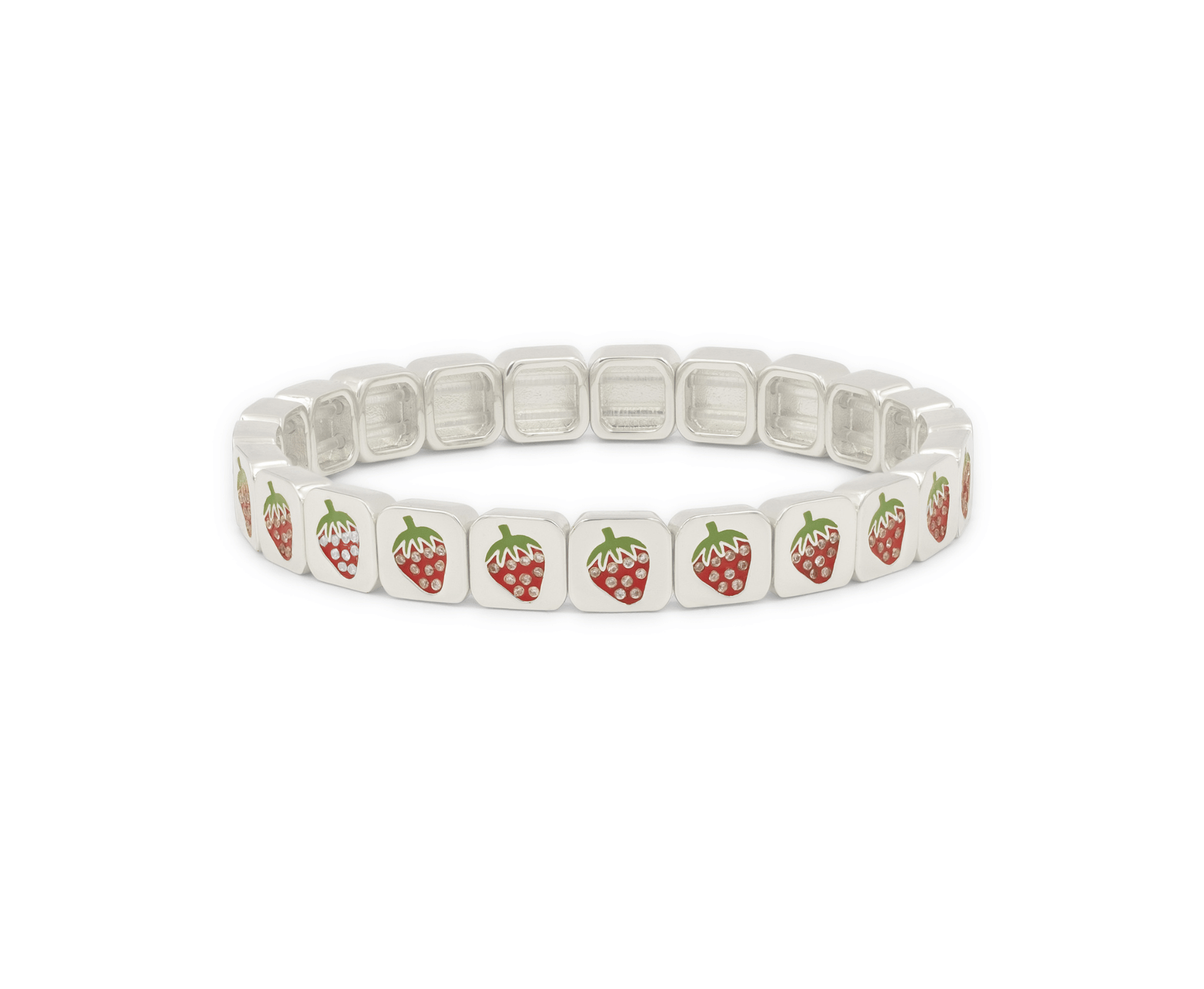 Bracelet with strawberry pattern on a white background