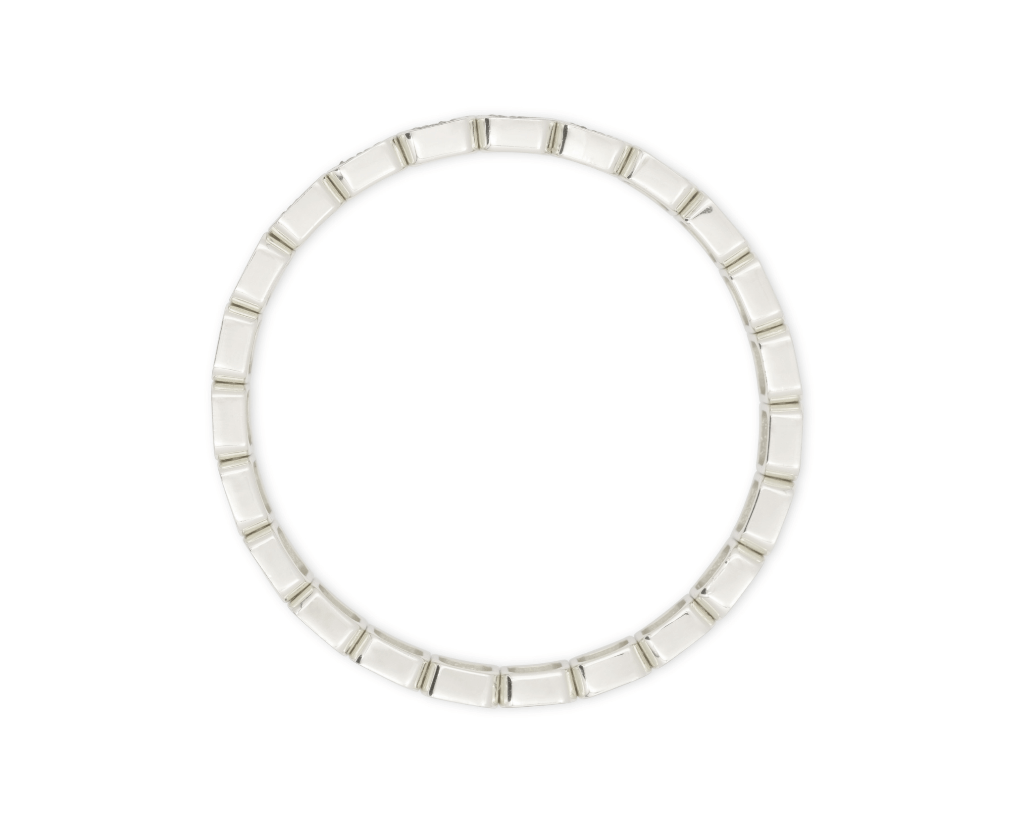 Silver ring with a beaded design on a white background