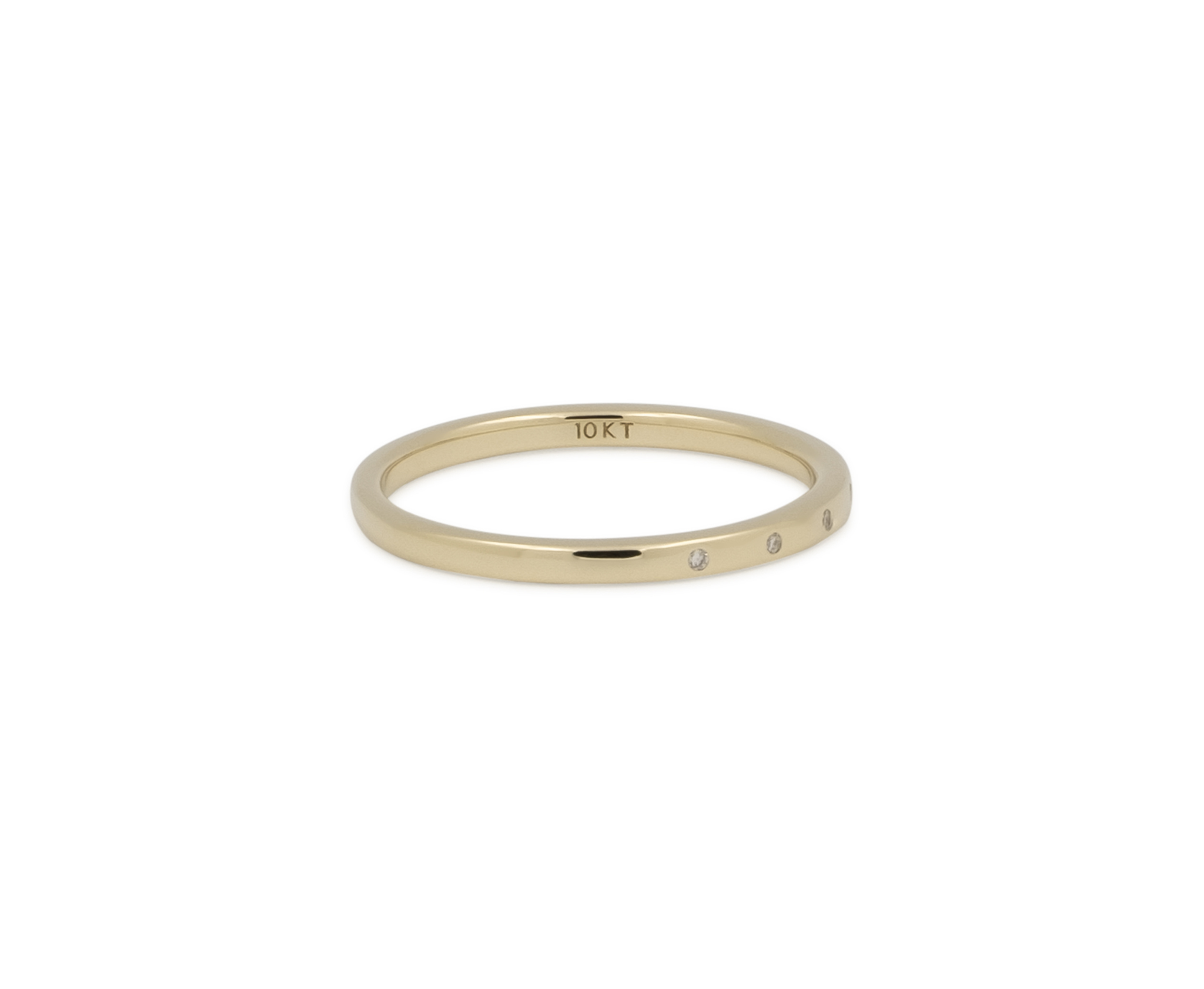 Gold ring with '10K' marking on a white background