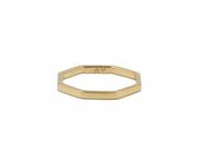 14K yellow gold octagon stacking ring with flat inner band