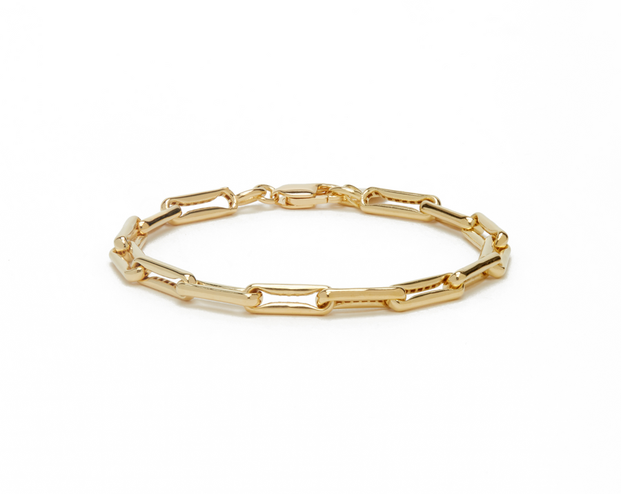 BR059 'SMALL INDENTED PAPERCLIP BRACELET'