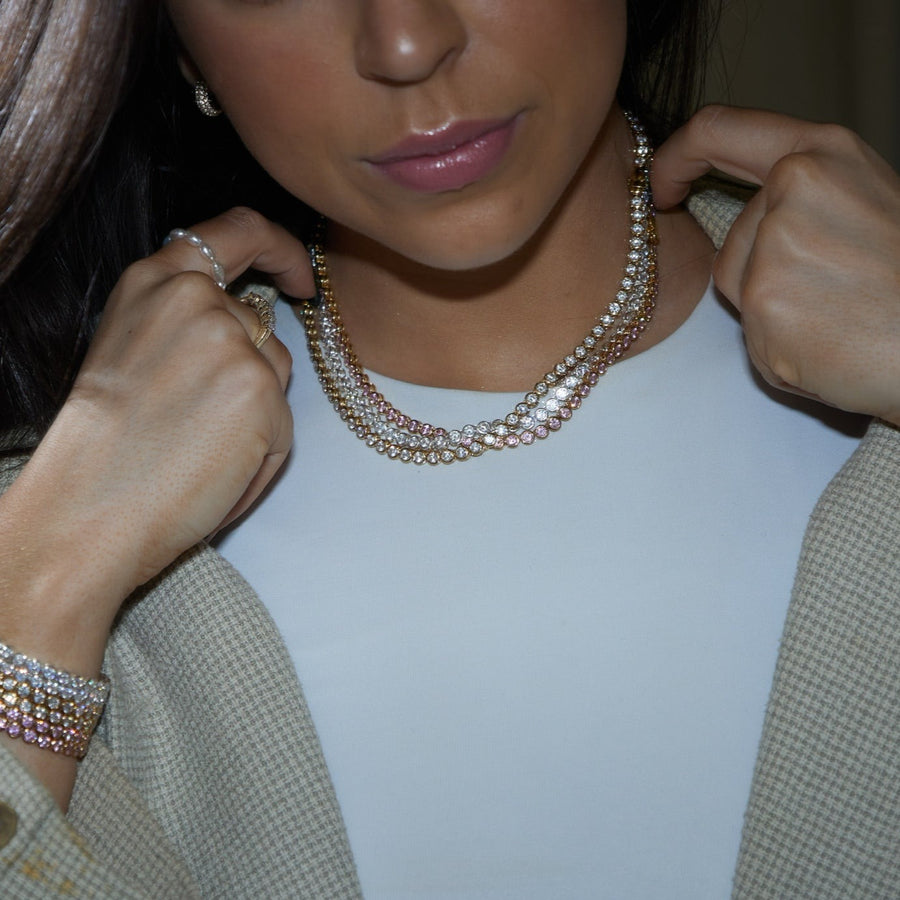 THE BEZEL TENNIS NECKLACE