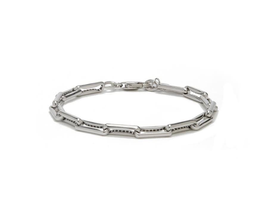 BR059 'SMALL INDENTED PAPERCLIP BRACELET'