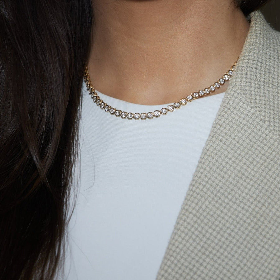 THE BEZEL TENNIS NECKLACE