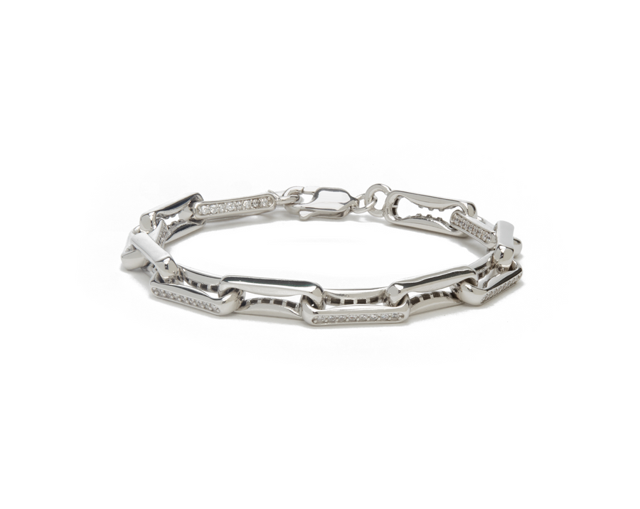 BR060 'LARGE INDENTED PAPERCLIP BRACELET'