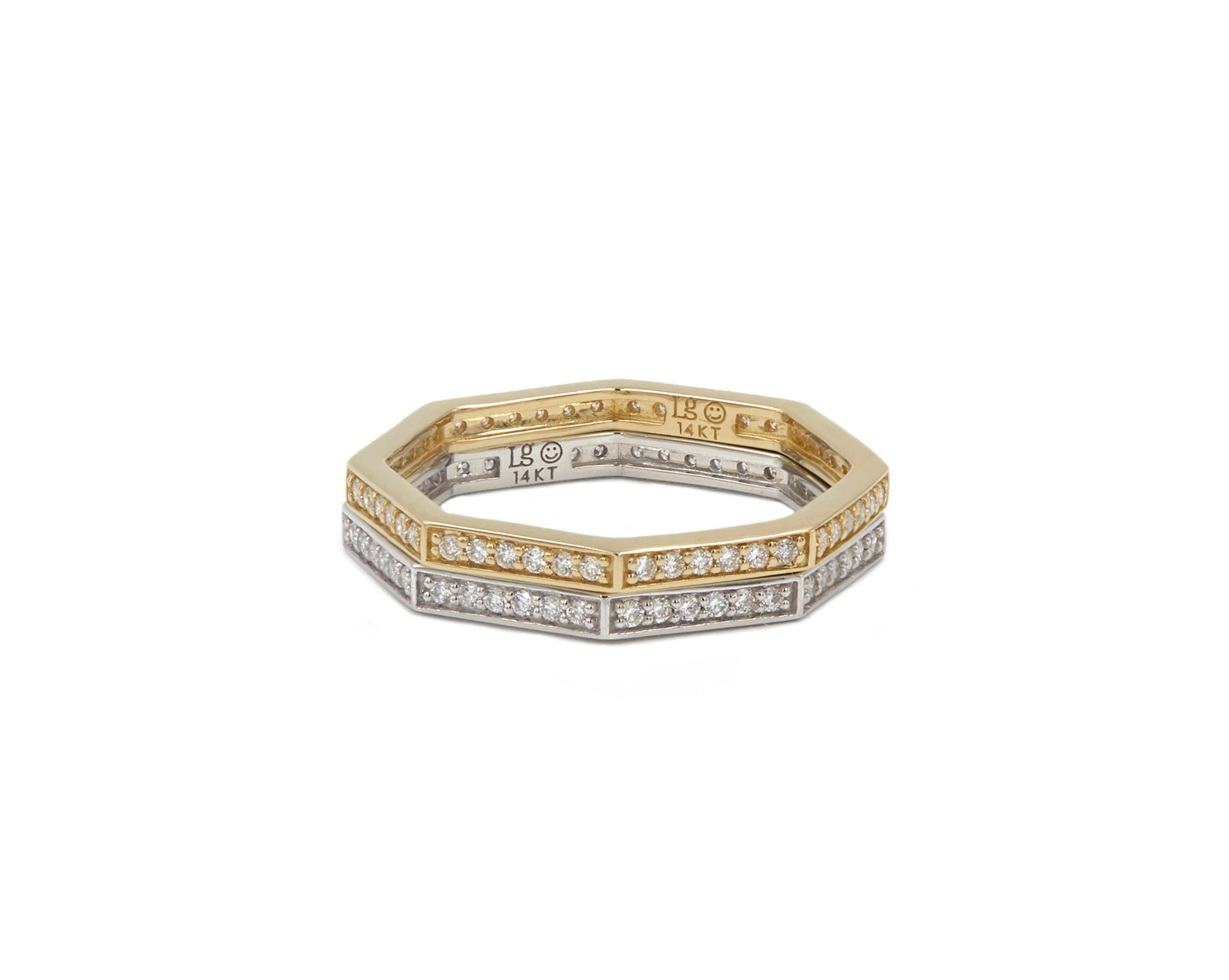 Lisa Gozlan Stack Diamond Symmetrical Stacker Ring - 14K Gold | Lisa Gozlan